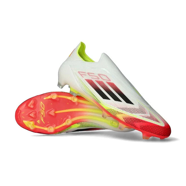 Bota de fútbol Adidas F50+ Elite FG - Blanco/Rojo/Amarillo