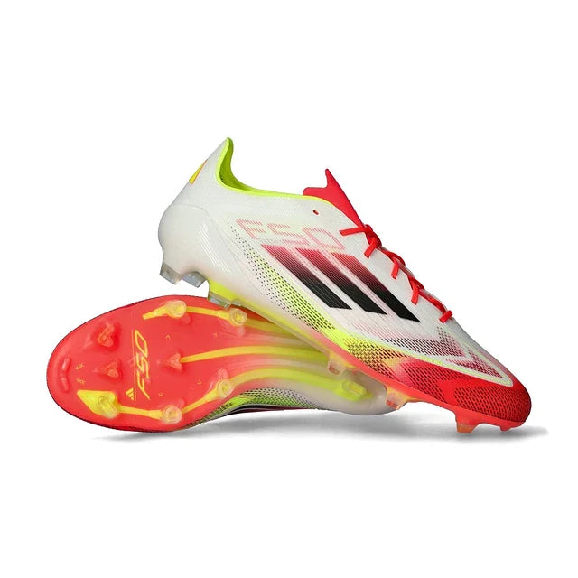 Bota de fútbol Adidas F50 + Elite FG LL - Blanca/Roja/Amarilla