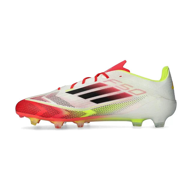 Bota de fútbol Adidas F50 + Elite FG LL - Blanca/Roja/Amarilla